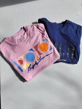 Polo Ralph Lauren 2-pack 100% Cotton T-shirts Pink and Blue Size XS